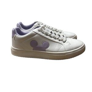 DISNEY Mickey Mouse Leather Sneakers in White & Lavender Size 9 -- ADORABLE!!!!